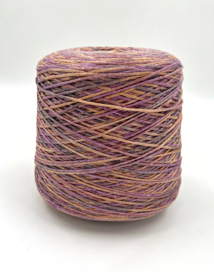 Пряжа Visco/seta 2514, Италия, шёлк, вискоза, цвет фиолетовый мультиколор, 20% шёлк, 50% вискоза, 30% па, Италия — фото пряжи Cozy Wool