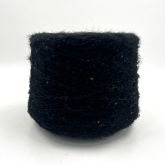 Пряжа Hairbag, Millefili, вспушенная альпака, хлопок, меринос, цвет черный