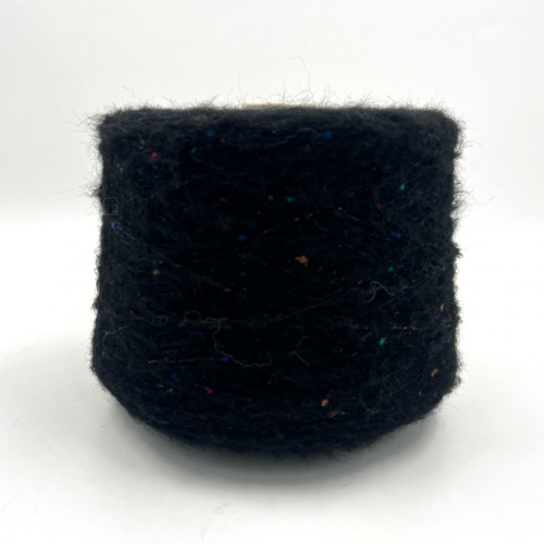 Пряжа Hairbag, Millefili, вспушенная альпака, хлопок, меринос, цвет черный