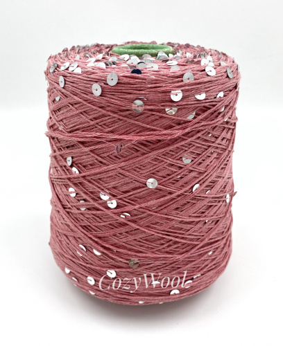 Пряжа SuperPiuma, EMILCOTONI spa, 100% хлопок+пайетки, 320м/100гр, розовый