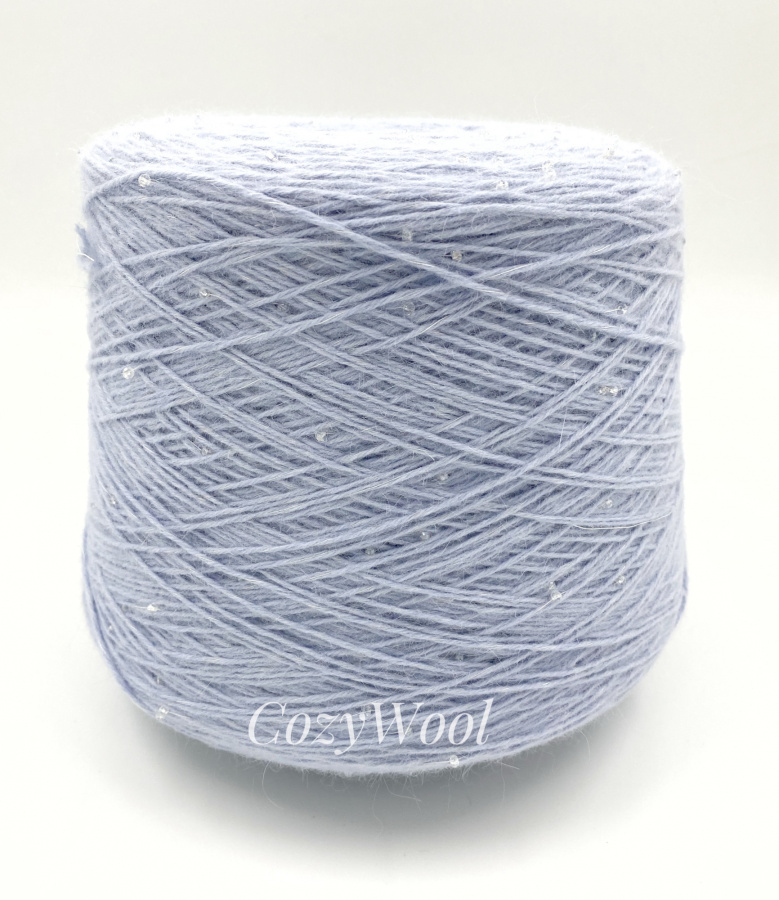 Пряжа Angora Bubbly G&G Filati, ангора, меринос, бусины,  цвет голубой, 70% Ангора, 10% меринос, 20% ПА+ бусины, G&G Filati — фото пряжи Cozy Wool