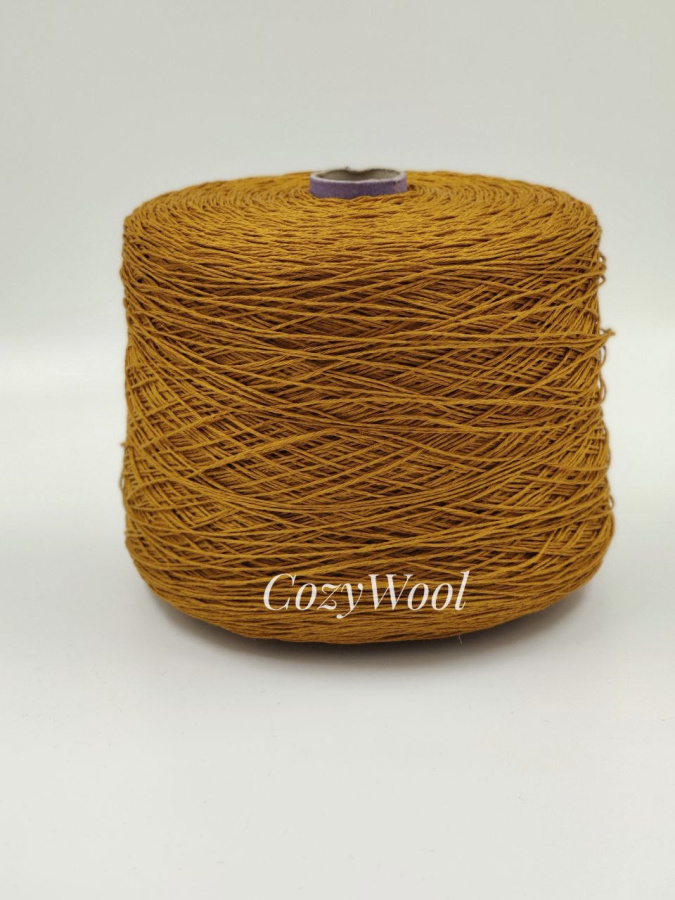 Пряжа Lino 350, Filati Naturali, лён, цвет охра, 100% лён, Filati Naturali — фото пряжи Cozy Wool