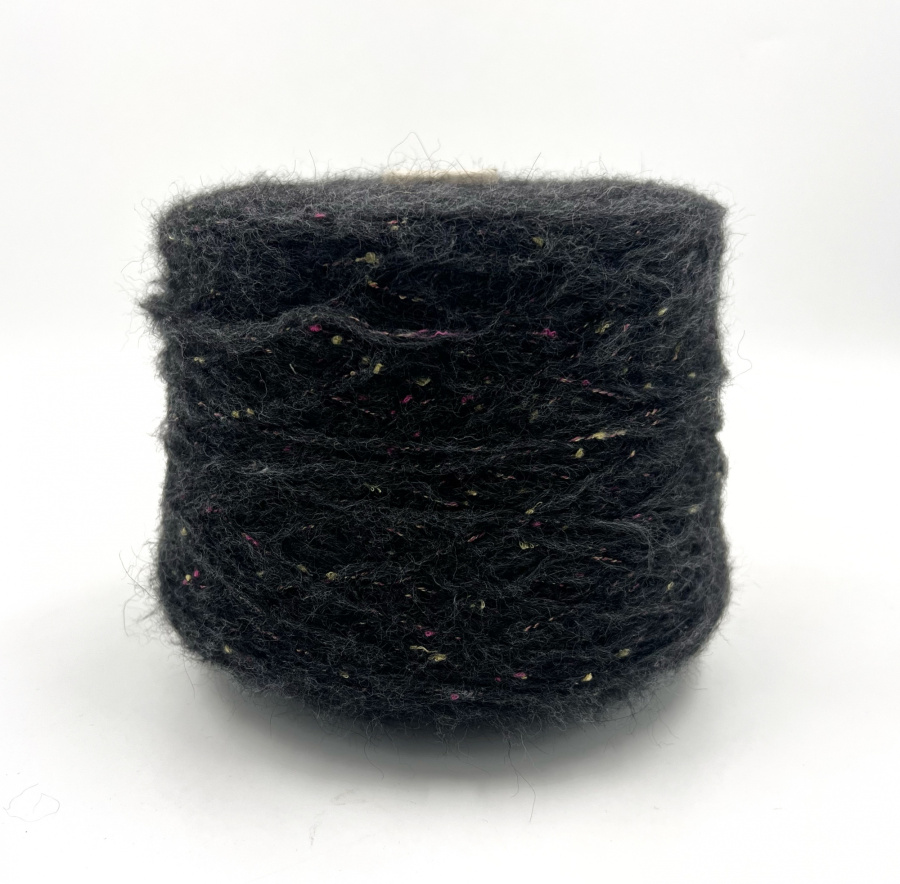 Пряжа Hairbag, Millefili, вспушенная альпака, хлопок, меринос, цвет темно-серый, 24% вспушенная альпака, 24% хлопок, 6% меринос, 16% Па, 30% акрил, Millefili — фото пряжи Cozy Wool