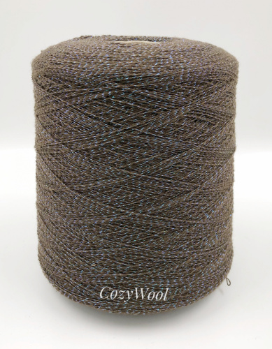 Пряжа Eco Lurex, Filati Naturali, кашемир, цвет коричневый+перламутр