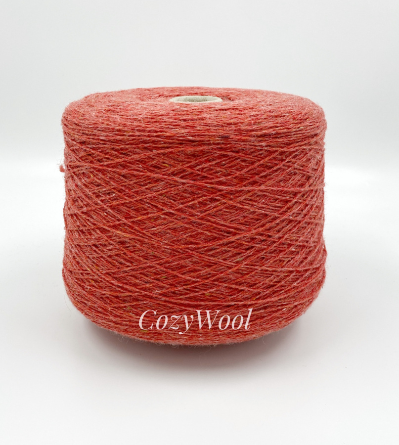 Пряжа Tweed, Profilo S.N.C., меринос, шелк, цвет красно-оранжевый, 70% меринос, 22% ПА, 8% шелк, Profilo S.N.C. — фото пряжи Cozy Wool