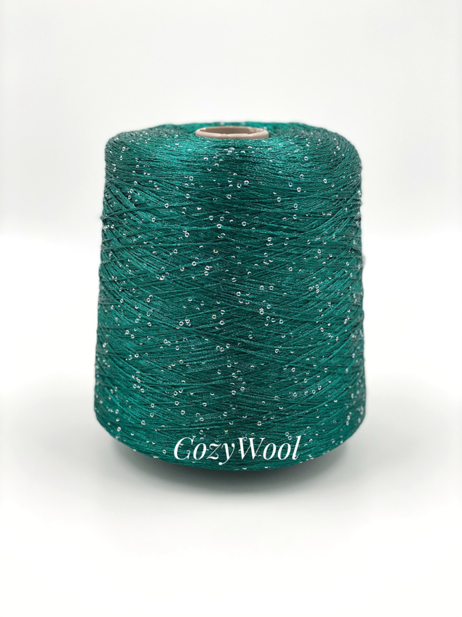 Пряжа Sequin, Filcom, па, цвет изумруд, 100% Па, Filcom — фото пряжи Cozy Wool