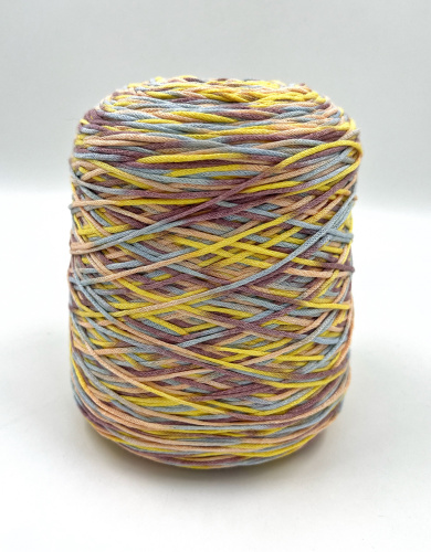 Пряжа Visco/seta 2514, Италия, шёлк, вискоза, цвет желтый мультиколор