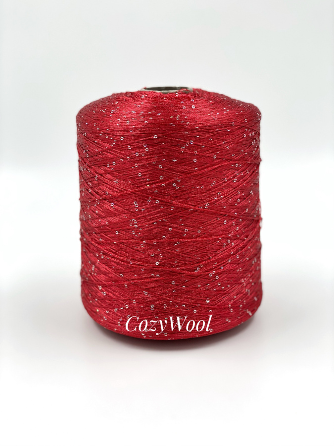 Пряжа Sequin, Filcom, па, цвет красный, 100% Па, Filcom — фото пряжи Cozy Wool
