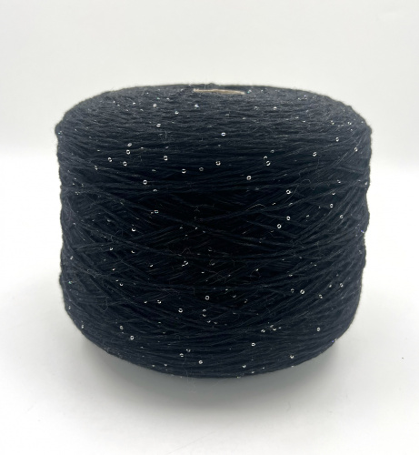 Пряжа Revieve Bright, G&G Filati, кашемир, цвет черный