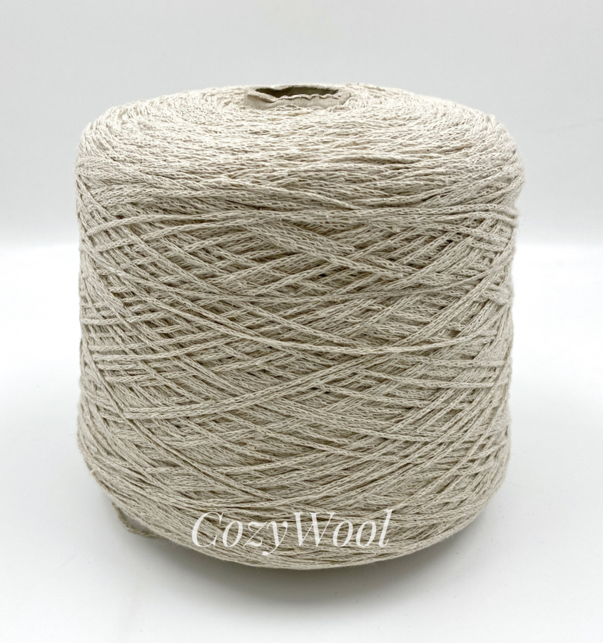 Пряжа Canapa, G&G Filati, хлопок, конопля, цвет серо-бежевый, 70% хлопок, 30% конопля, G&G Filati — фото пряжи Cozy Wool