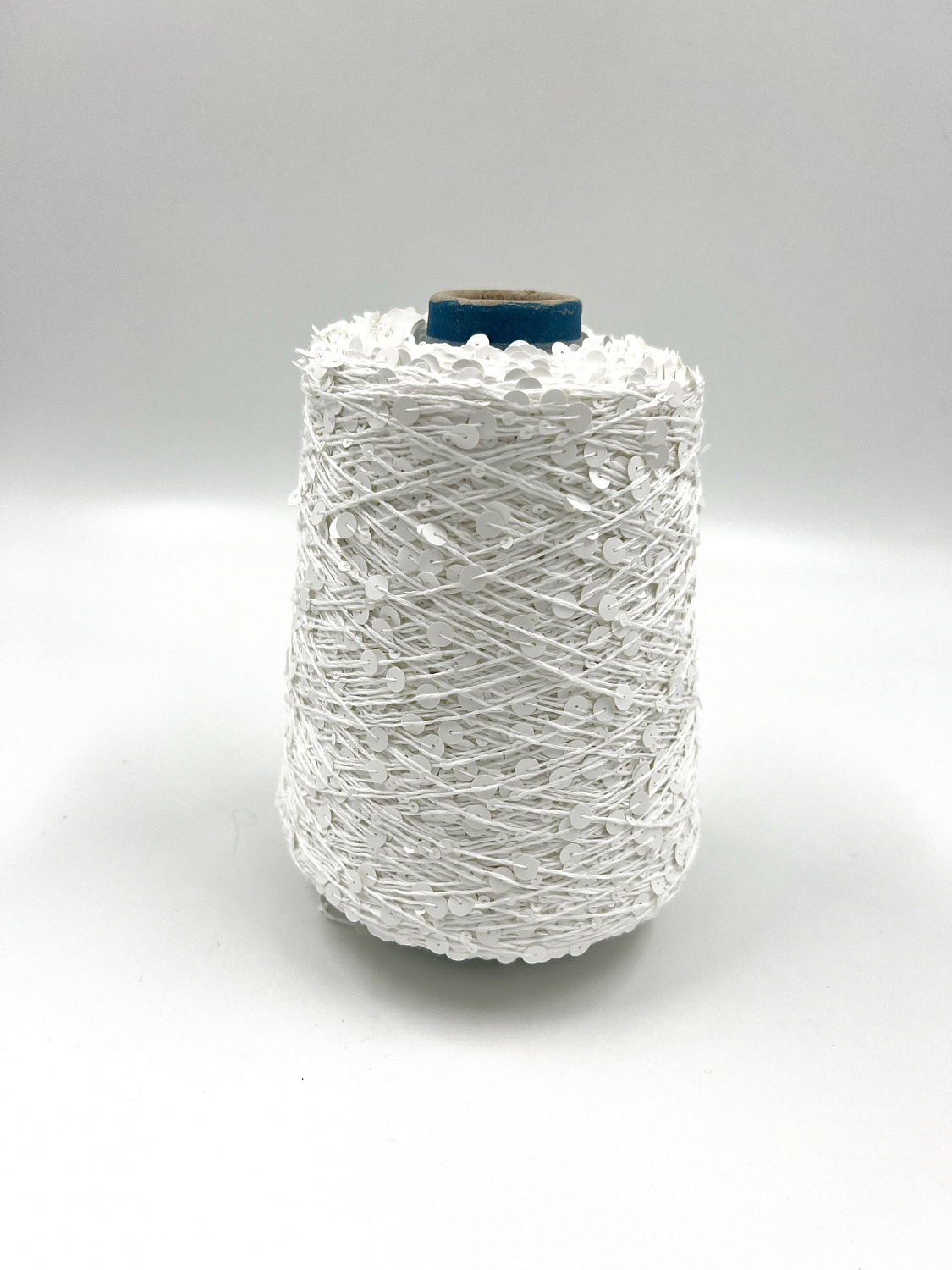 Пряжа Королевские пайетки Shine Pail, хлопок, цвет белый с матовыми пайетками