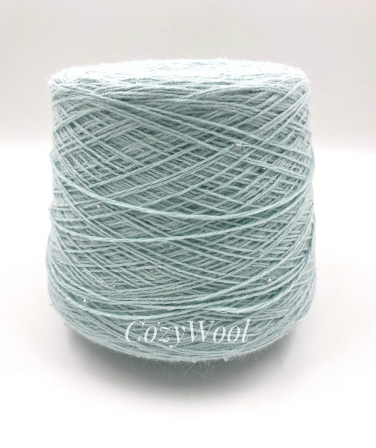 Пряжа Angora Bubbly, G&G Filati, ангора, меринос, бусины, цвет ментол, 70% Ангора, 10% меринос, 20% ПА+ бусины, G&G FILATI — фото пряжи Cozy Wool